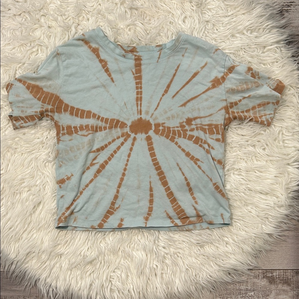 Tie-Dye Women's Top - Blue and Brown